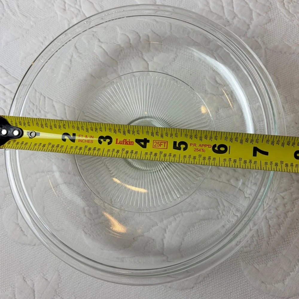 Pyrex G5C Clear Glass Replacement Lid Sunburst Pattern Round Knob 8.5 Inch